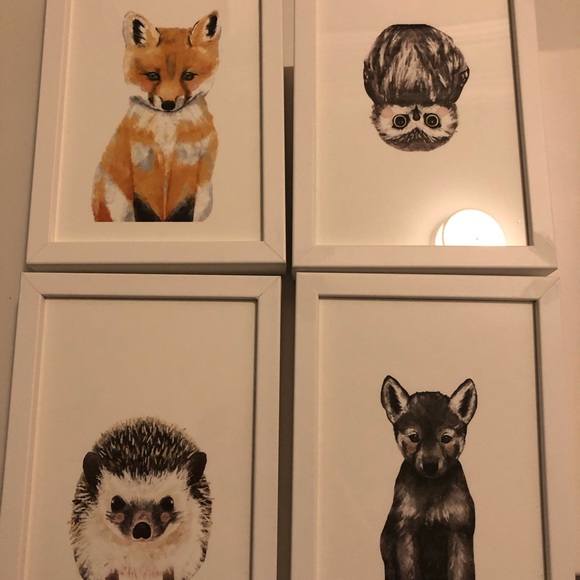 Set of 8 Minted Baby Woodland Animal Prints - Picture 3 of 3